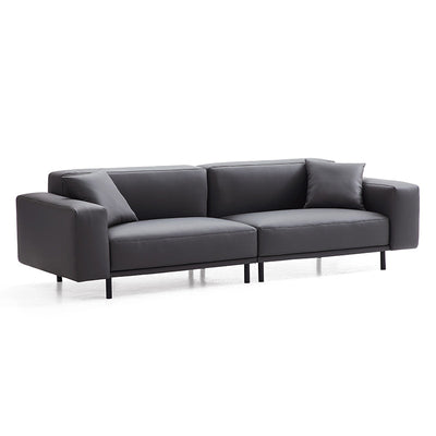 Noble Dark Gray Leather Sofa-Dark Gray-111″