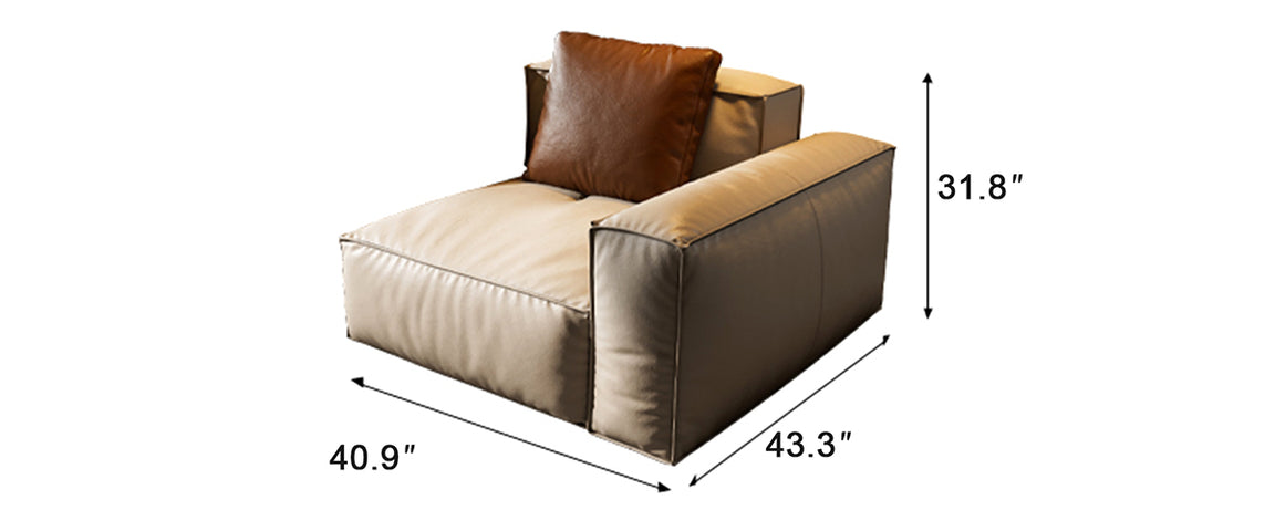 Sugar Cube Leather Sectional