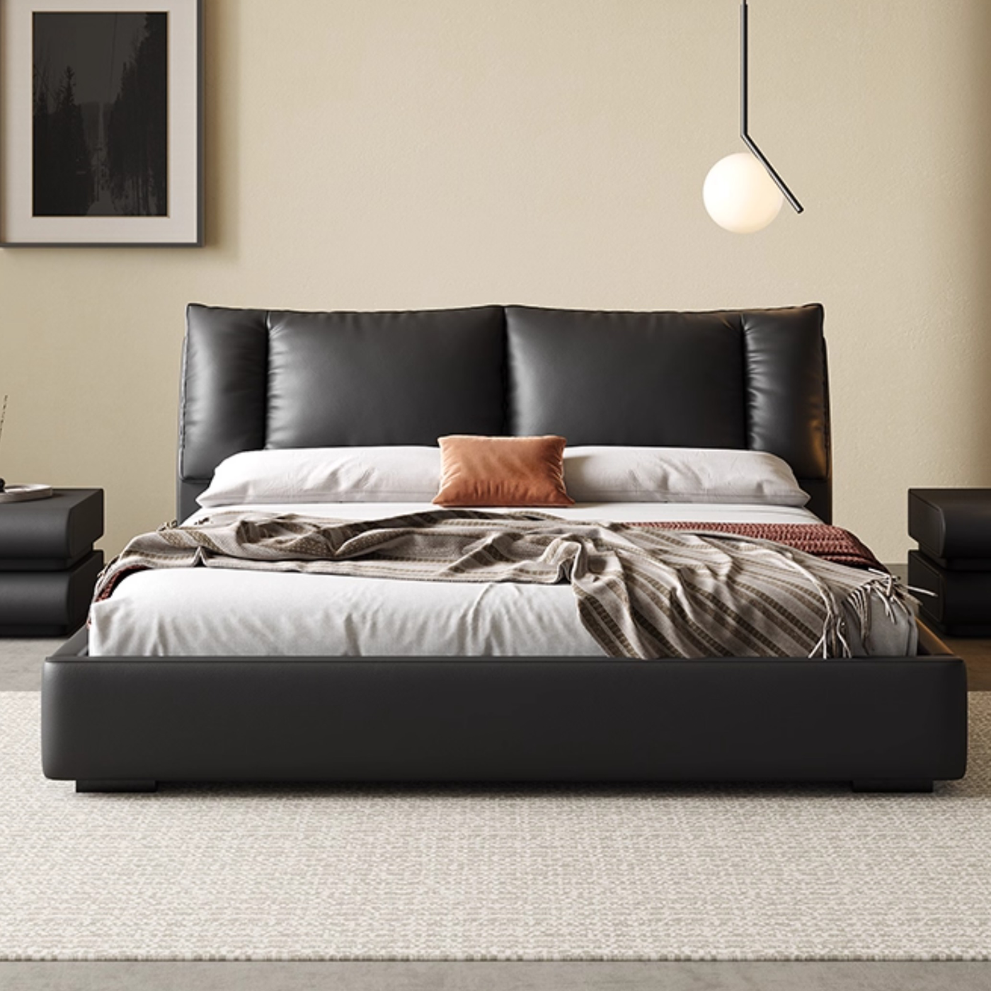 Sailboat Modern Leather Bed