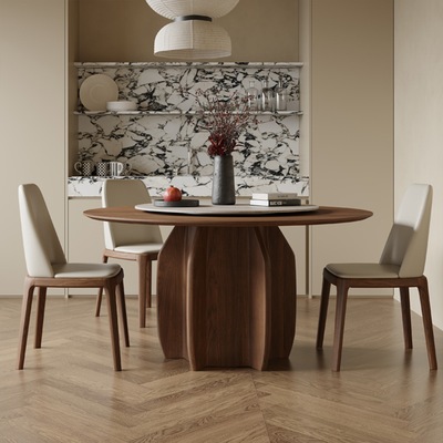 Elamer Rotating Round Dining Table