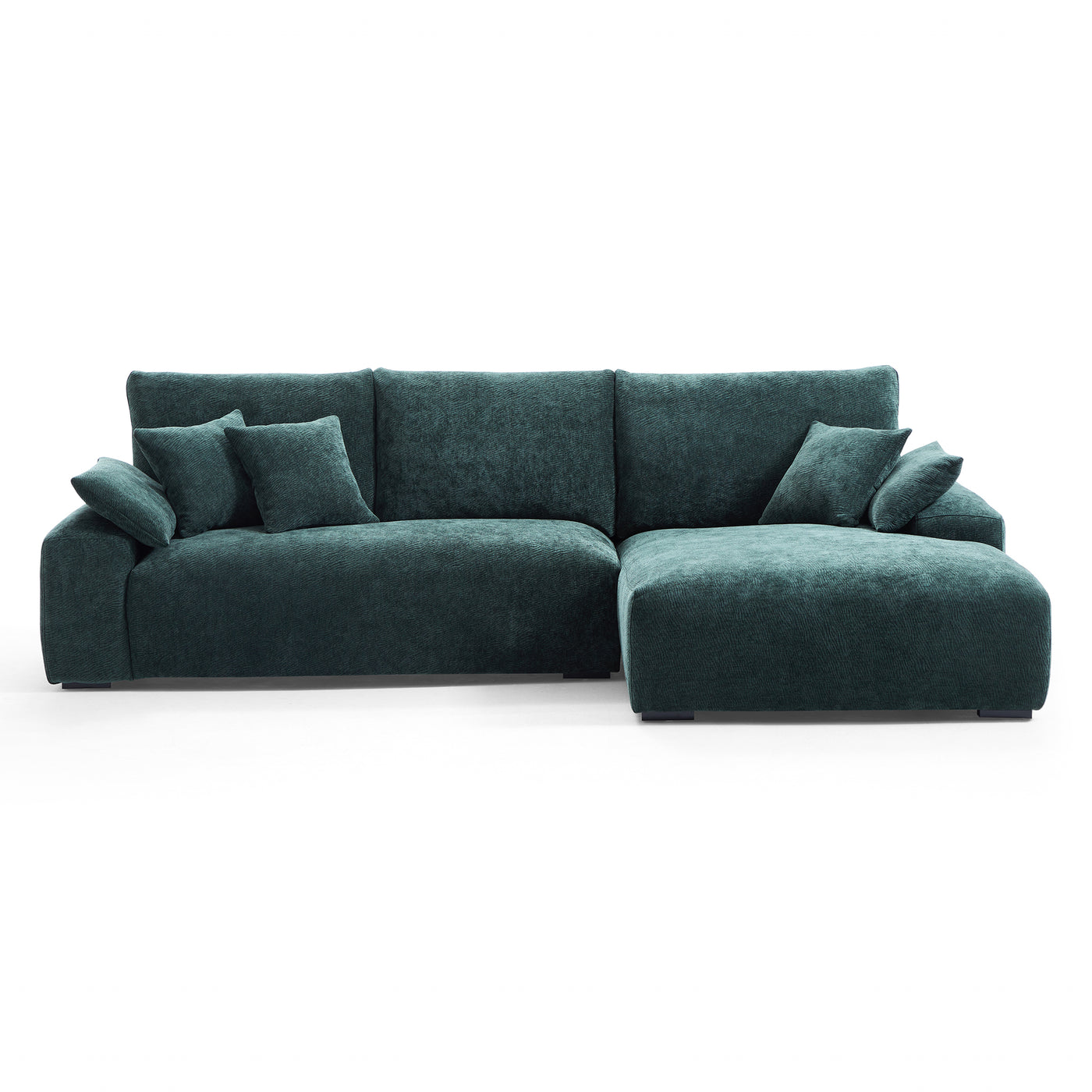 The Empress Green Sectional-Green-115.4″-Facing Right