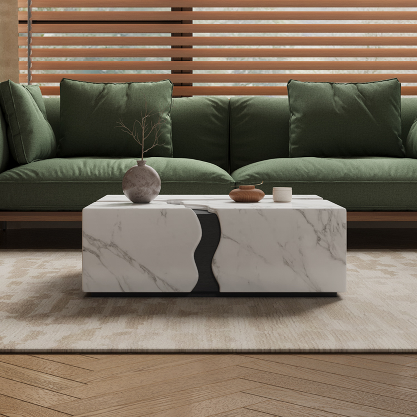 Rift Square Sintered Stone Coffee Table