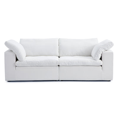 Tender Wabi Sabi Light Gray Sofa-White-90.6"
