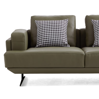 Olivia Top Grain Genuine Leather Sofa-Olive