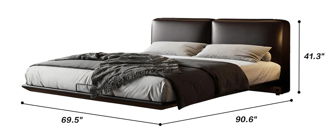 Domus Leather Floating Bed