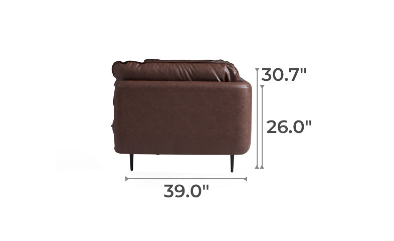 Vanilla Brown Leather Sofa