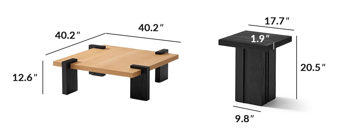Modrest Solid Wood Square Coffee Table