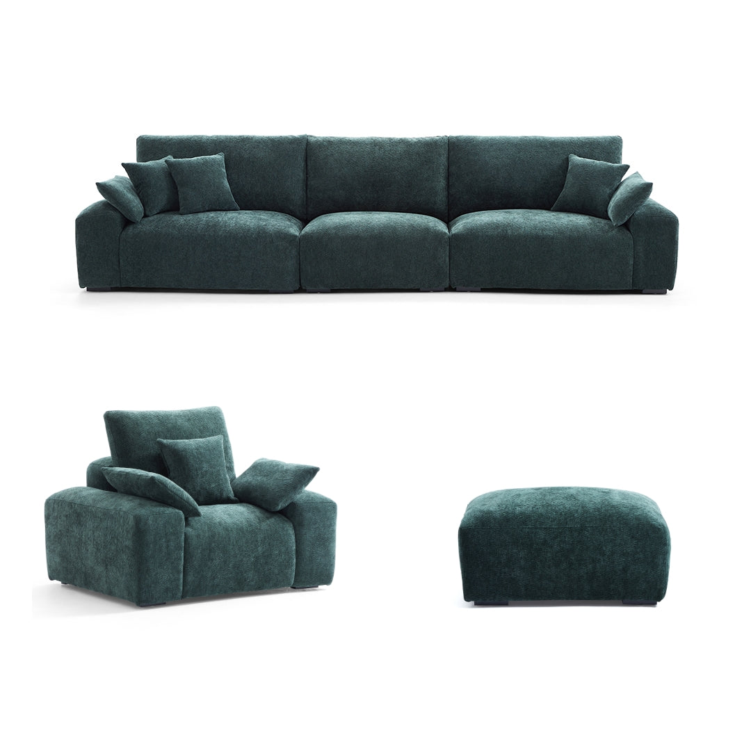 The Empress Green Sofa Set-Green-141.7″