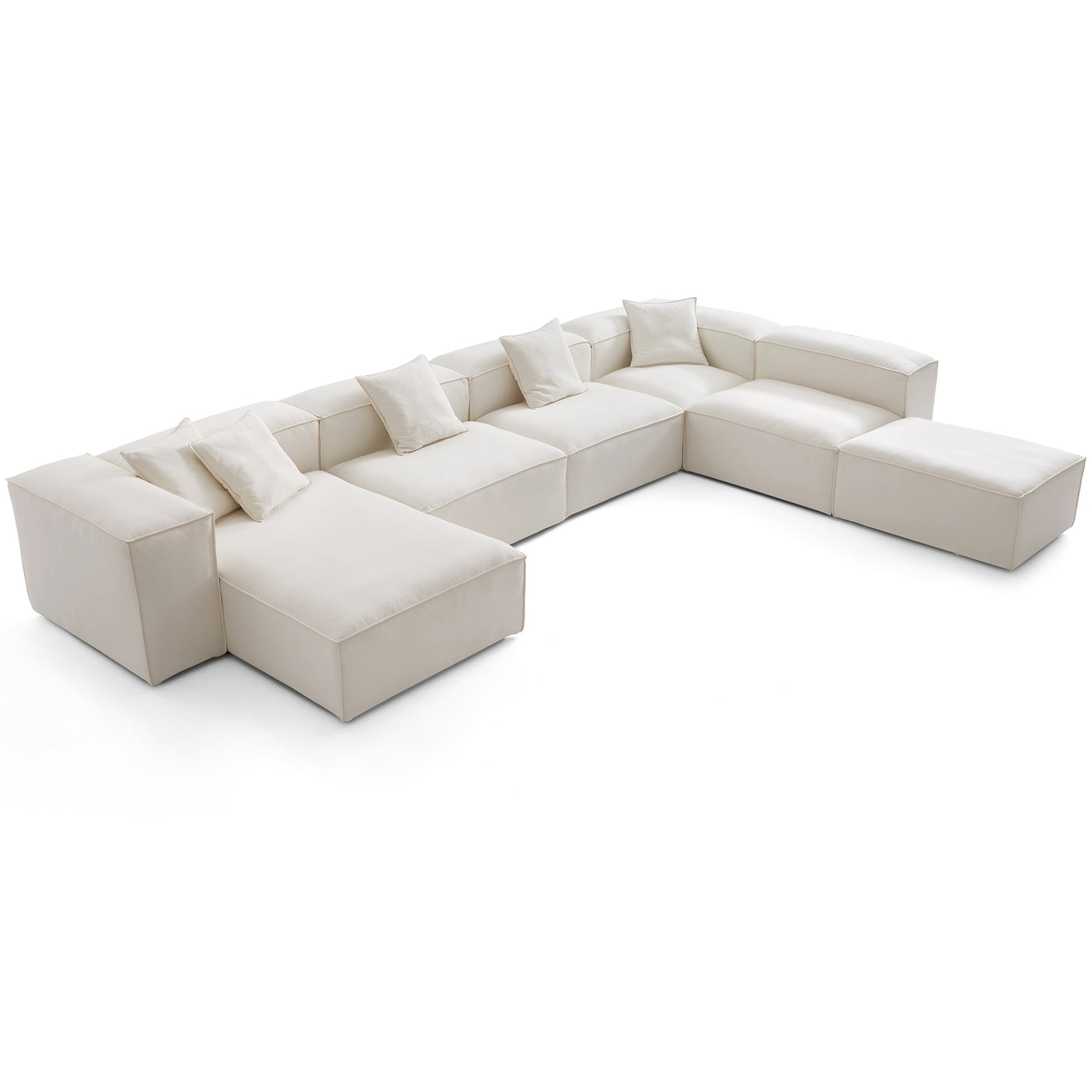 Freedom Modular Beige Open End Sectional Sofa-Beige-181.1"-High