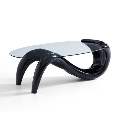 Stylish Mermaid Oval Coffee Table-Black