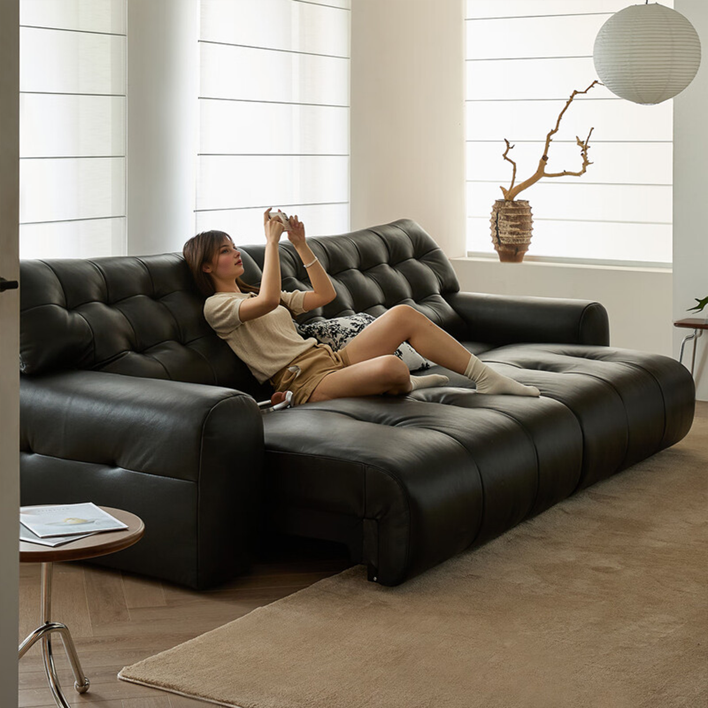 Breeanne Leather Electric Reclining Sofa