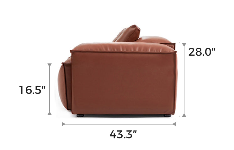 Flex Modular Brown Genuine Leather Armchair