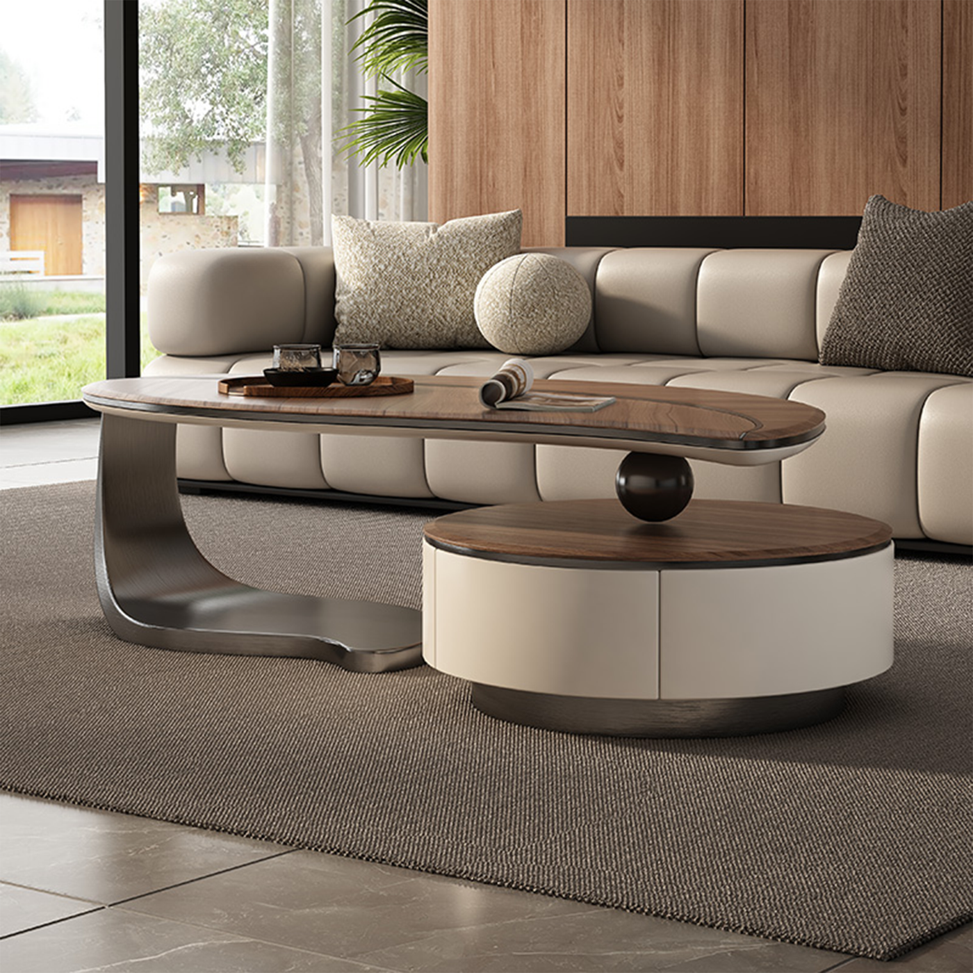 Leaf Curved Coffee Table Set