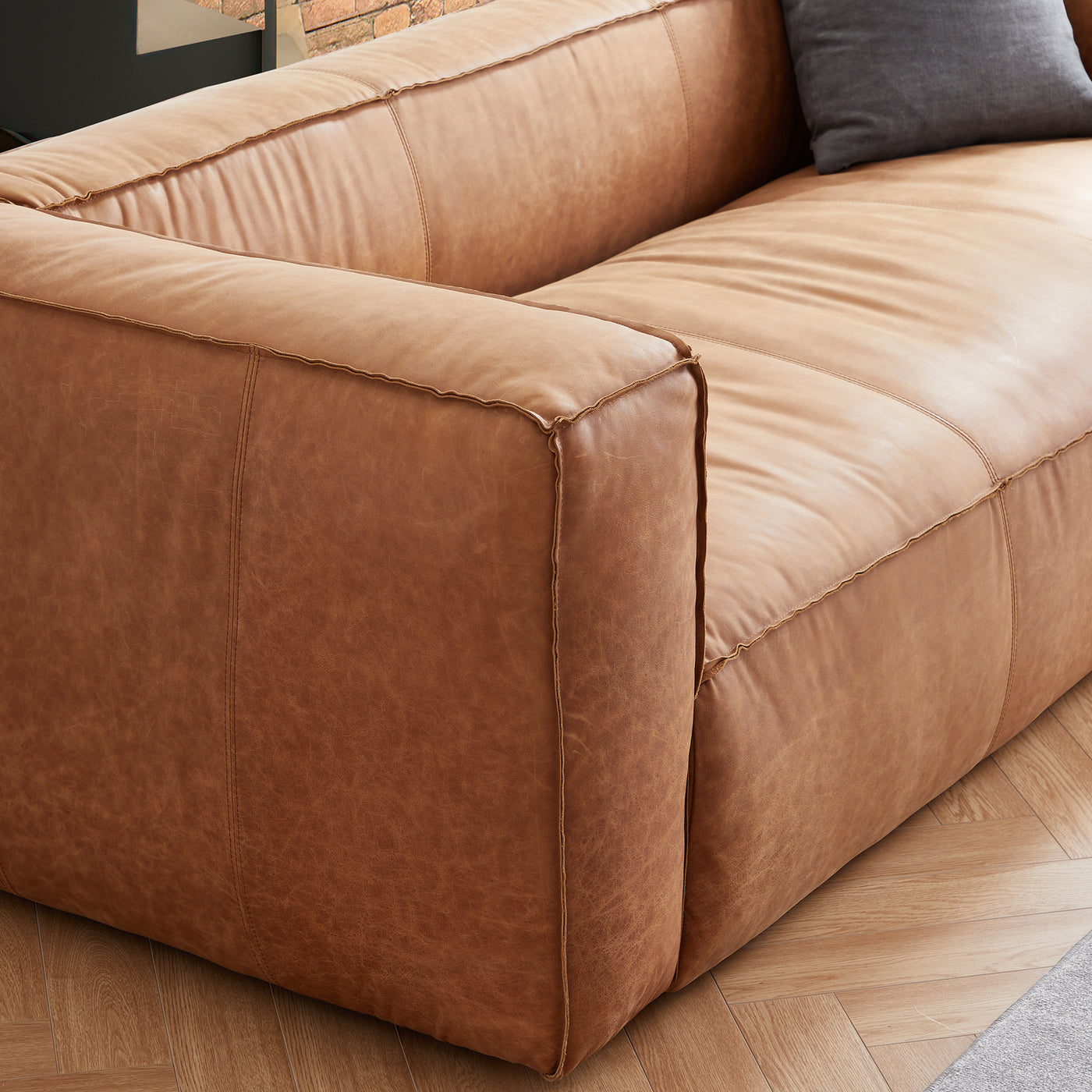 rusty-tan-genuine-leather-tuxedo-sofa