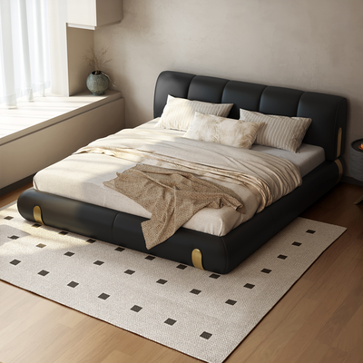 Aurelius Midnight Leather Bed
