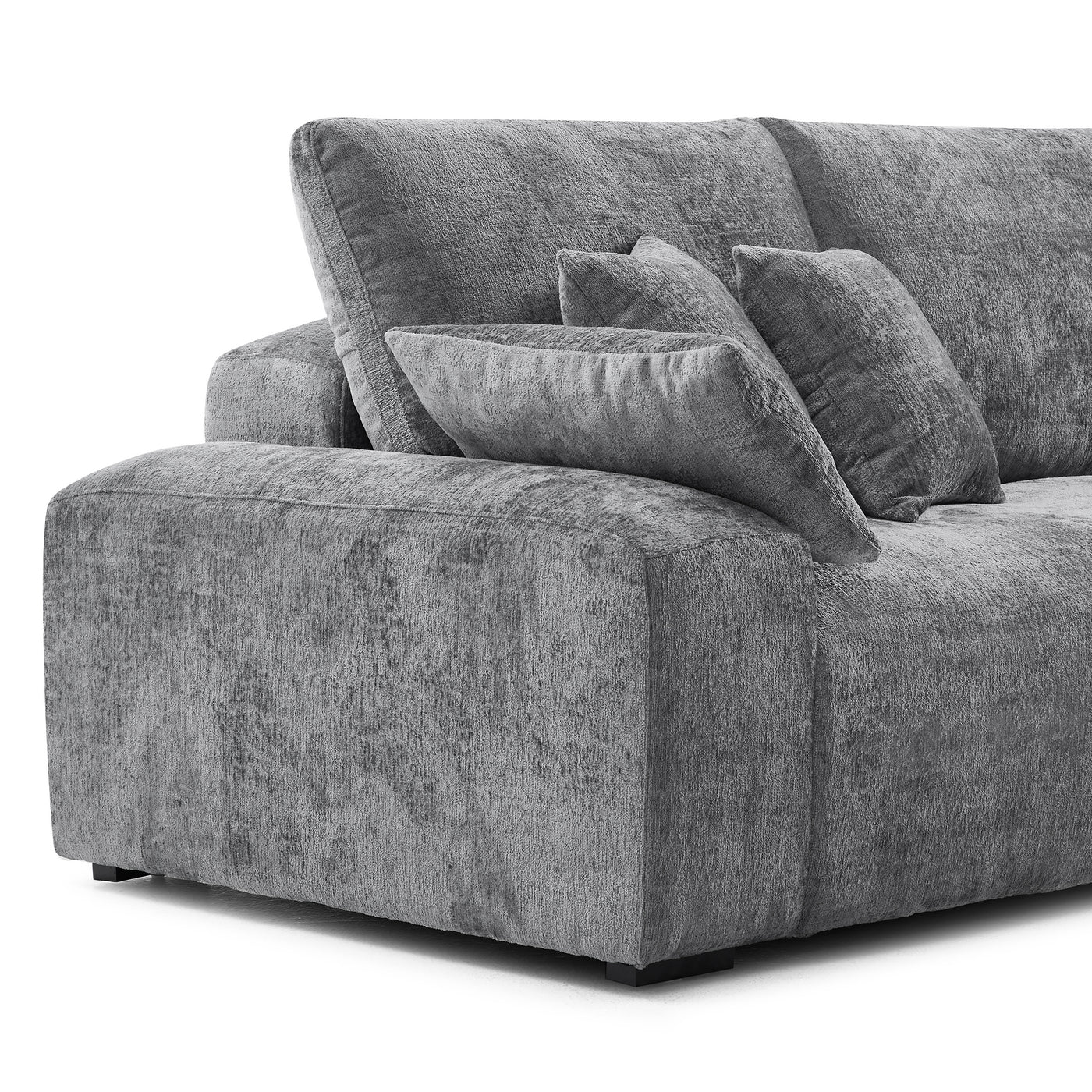 The Empress Gray Corner Sectional Sofa-Gray