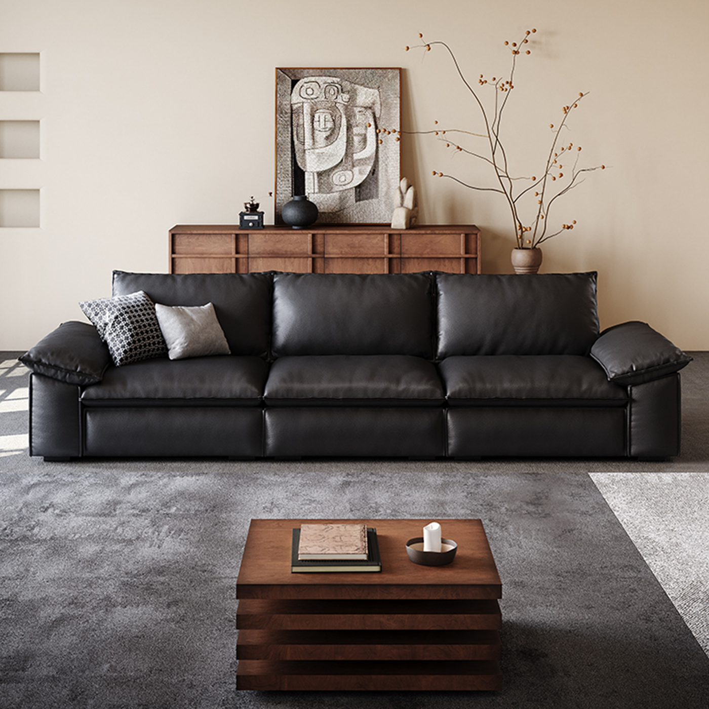 Brownie Modern Luxe Leather Sofa