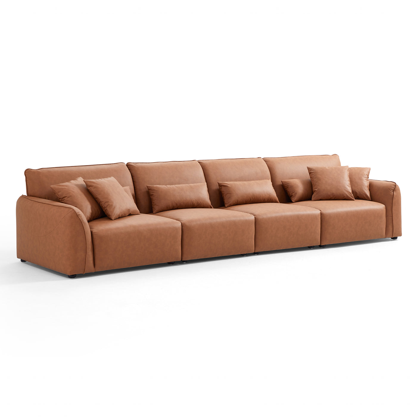 Milano Moda Minimalist Brown Sofa-Brown