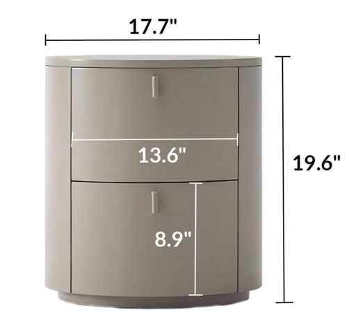 Cream Cylinder Nightstand