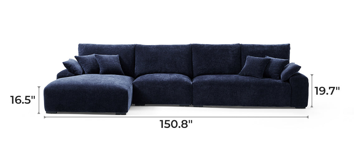 The Empress Navy Blue Sectional