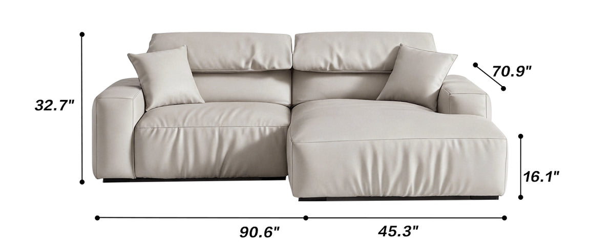 Chestnut Tan Leather Sectional