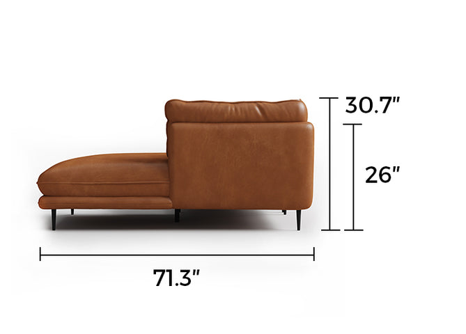 Vanilla Black Genuine Leather Sectional