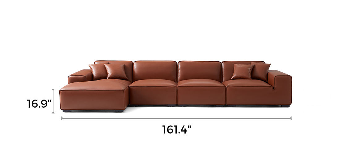 Domus Modular Brown Leather Sectional