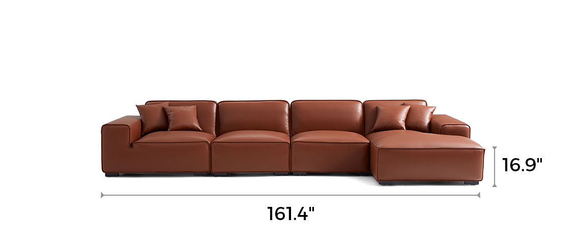 Domus Modular Brown Leather Sectional