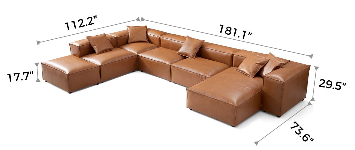 Benthe Modular Tan Open-End Sectional Sofa