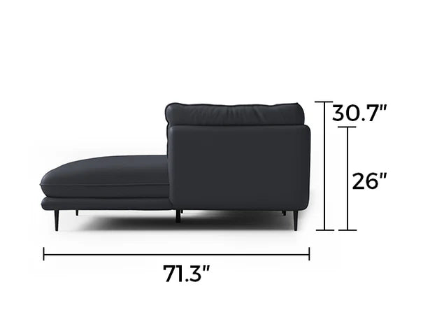 Vanilla Black Genuine Leather Sectional