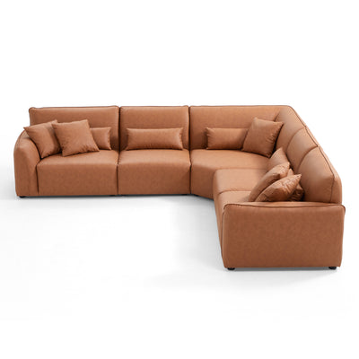 Milano Moda Minimalist Brown Corner Sofa