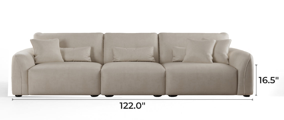 Milano Moda Minimalist Beige Sofa