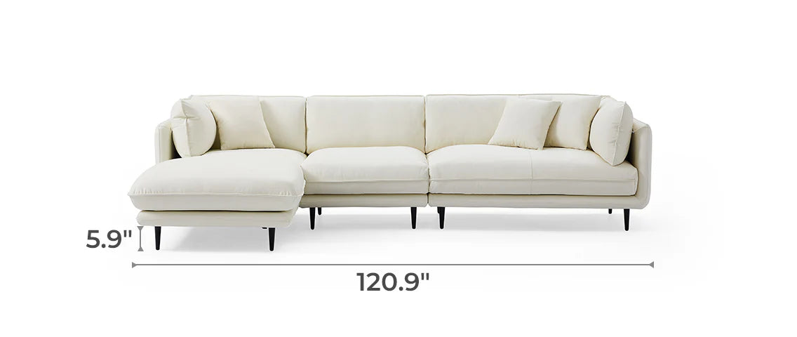 Vanilla Brown Genuine Leather Sectional