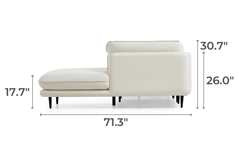 Vanilla Brown Genuine Leather Sectional