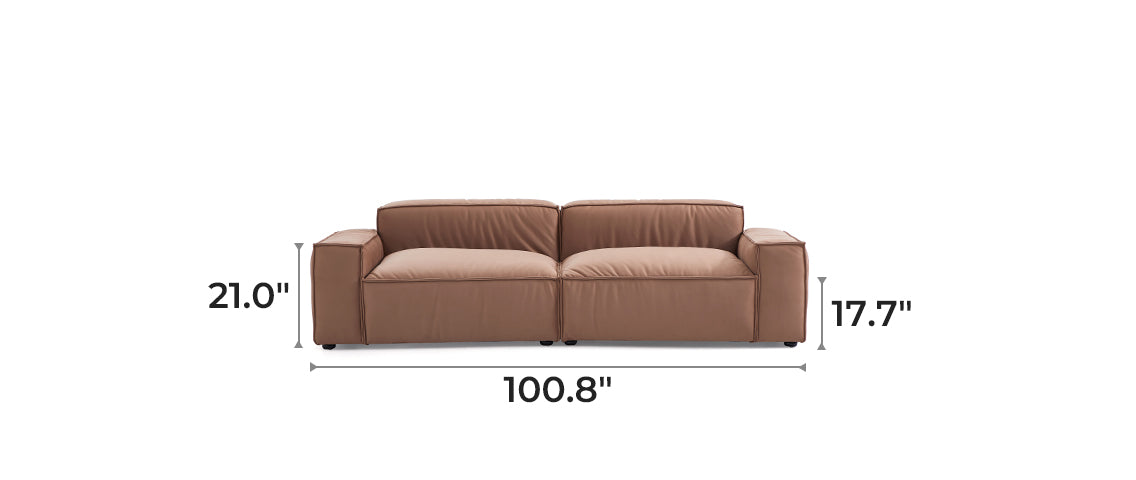 Luxury Minimalist Brown Fabric Sofa