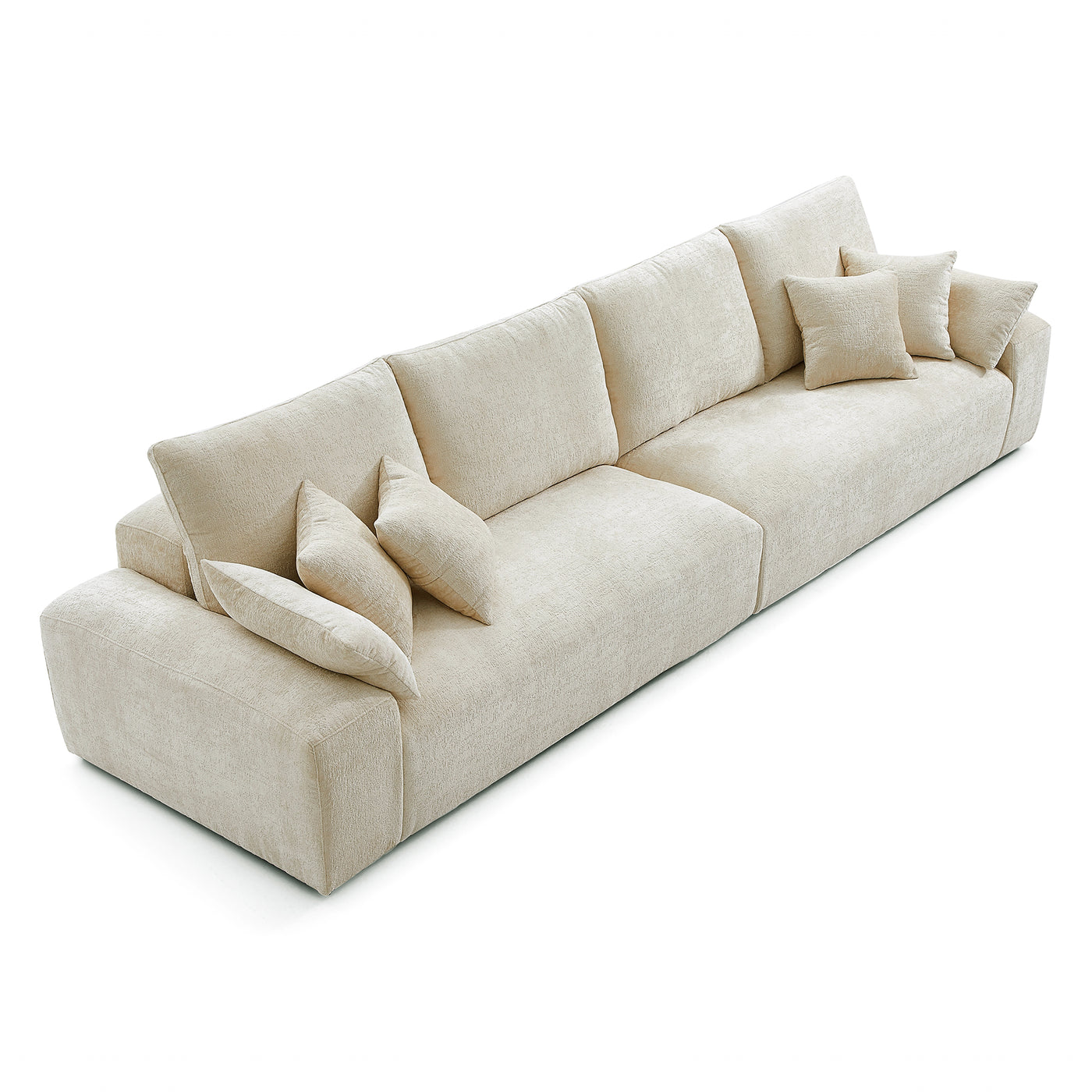 The Empress Beige Sofa-Beige-140.1″