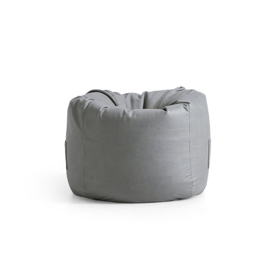 Litton Gray Leathaire Bean Bag-Light Gray