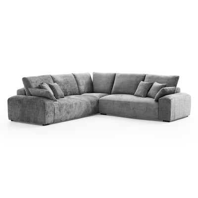 The Empress Gray Corner Sectional Sofa-Gray-109.5"