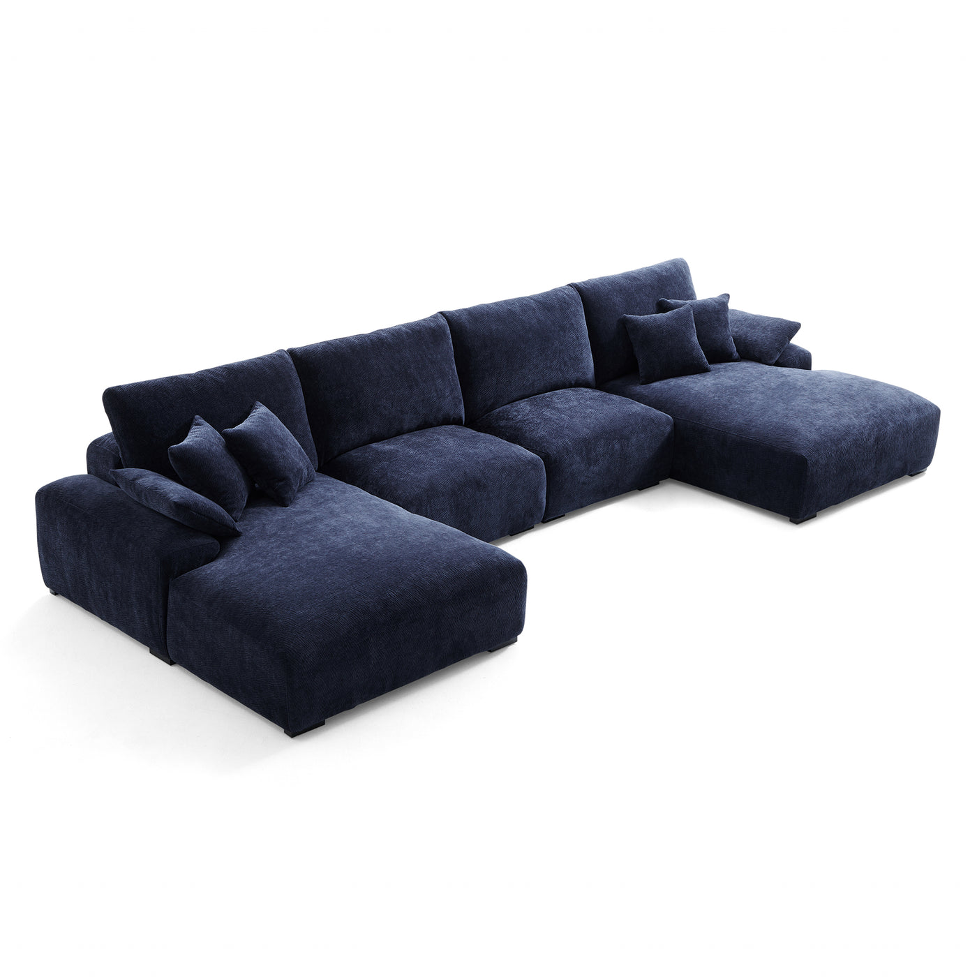 The Empress Green U Shaped Sectional-Navy Blue-161.4"