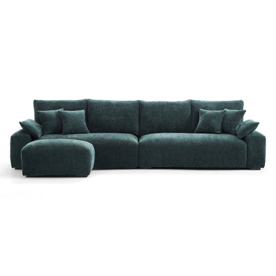 The Empress Green Sofa and Ottoman-Green-140.1″