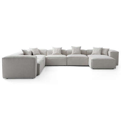 Freedom Modular Khaki U Shaped Sectional Sofa-Gray-181.1"-High