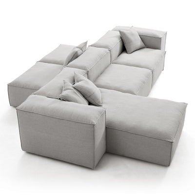 Freedom Modular Gray Double Sided Sectional Sofa-Gray-143.7″-High