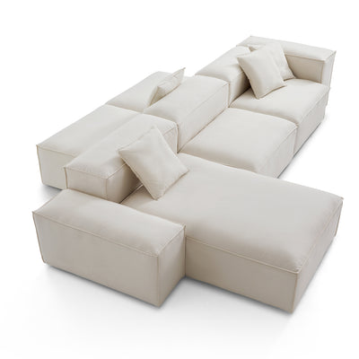 Freedom Modular Double Sided Sectional Sofa-Beige-143.7"-Low & High