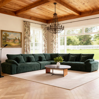 The Empress Green Corner Sectional-Green