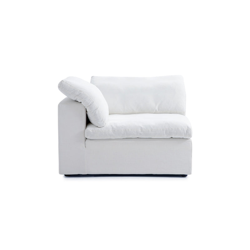 Tender Wabi Sabi U Shaped Sectional with One Open End-White