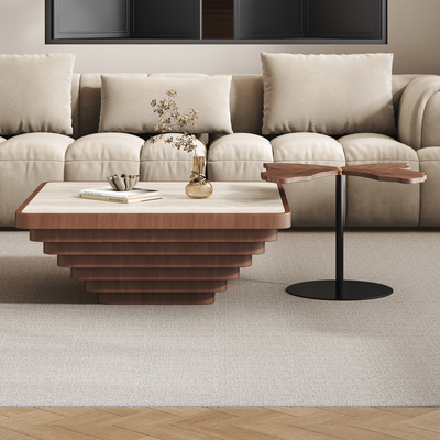 Flutter Walnut Coffee Table Set