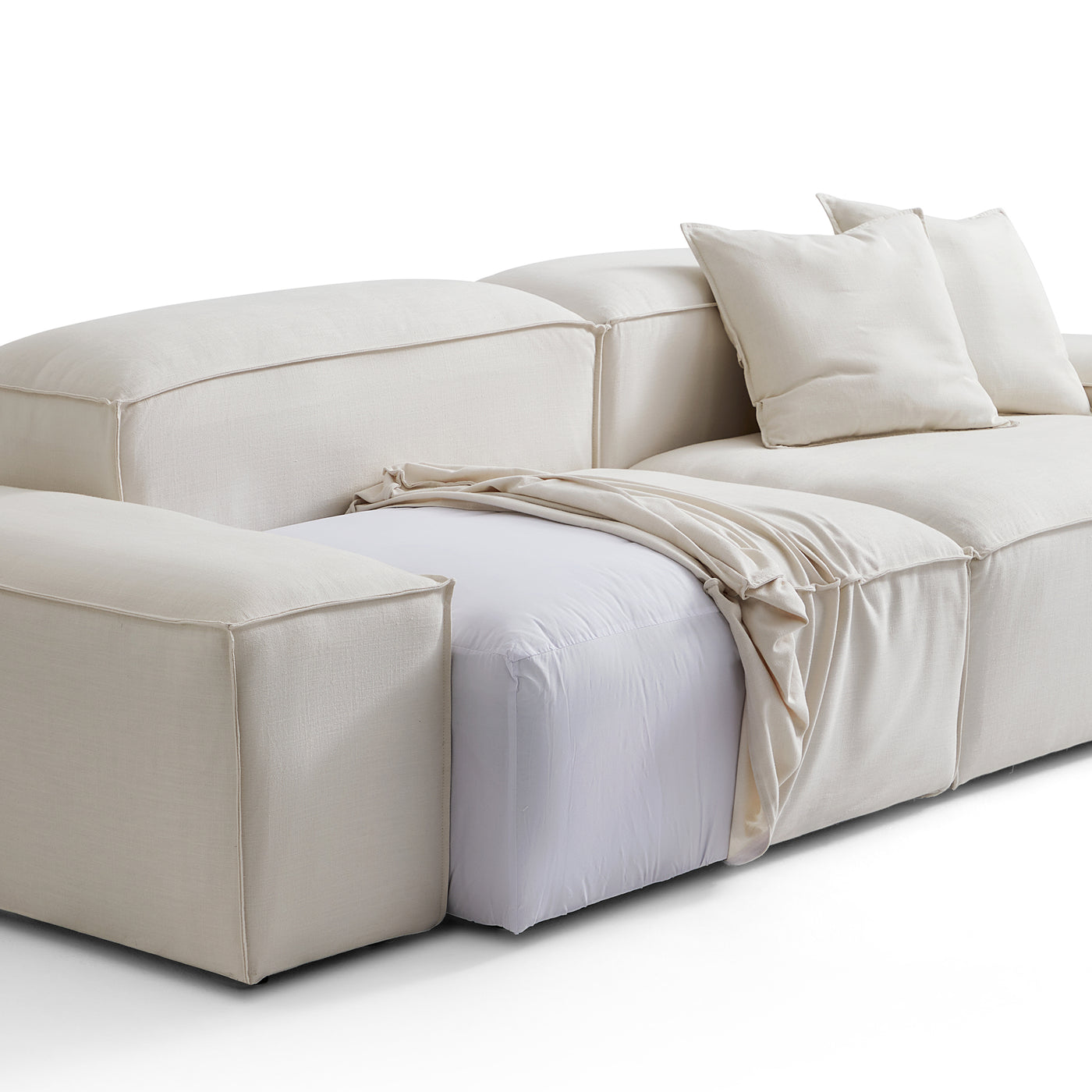 Freedom Modular Beige U Shaped Sectional Sofa-Beige