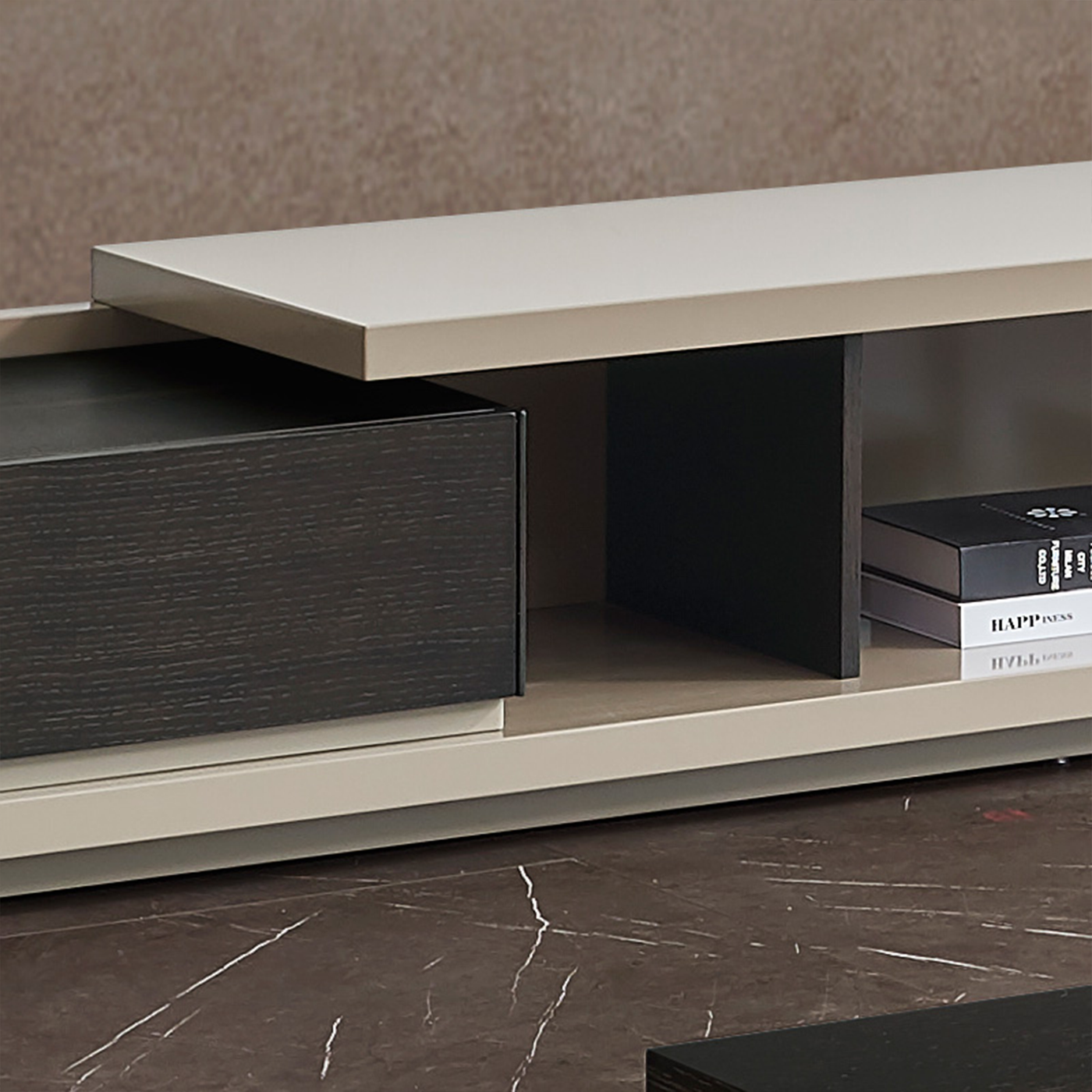 Slate & Ivory Modern TV Stand