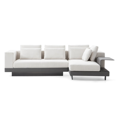 Connery Minimalist White Sectional-White-115.9″-Facing Right
