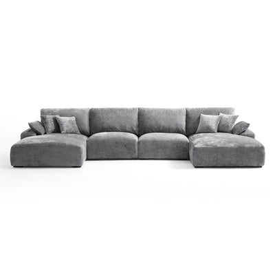 The Empress Navy Blue U Shaped Sectional-Gray-161.4"